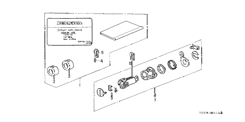 1999 TL 4 DOOR 4AT KEY CYLINDER KIT diagram 1999 TL 4 DOOR 4AT KEY CYLINDER KIT diagram