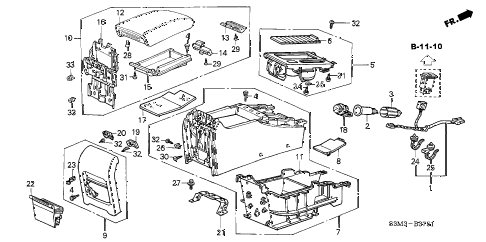 2003 CL SPORT 2 DOOR 6MT REAR CONSOLE (2) diagram 2003 CL SPORT 2 DOOR 6MT REAR CONSOLE (2) diagram
