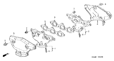 2001 CL PREM 2 DOOR 5AT EXHAUST MANIFOLD diagram 2001 CL PREM 2 DOOR 5AT EXHAUST MANIFOLD diagram