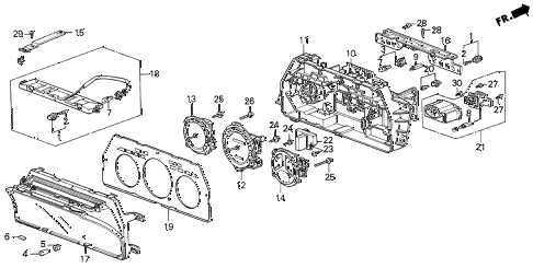 1986 LEGEND LX 4 DOOR 5MT SPEEDOMETER COMPONENTS (86-87) diagram 1986 LEGEND LX 4 DOOR 5MT SPEEDOMETER COMPONENTS (86-87) diagram