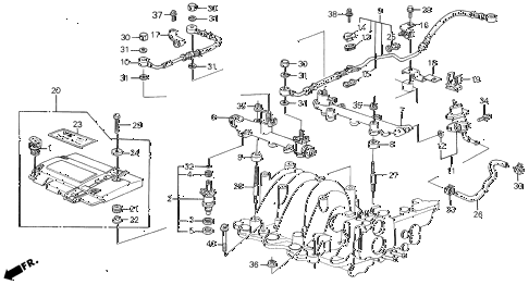 1986 LEGEND LX 4 DOOR 5MT FUEL INJECTOR (86-87) diagram 1986 LEGEND LX 4 DOOR 5MT FUEL INJECTOR (86-87) diagram