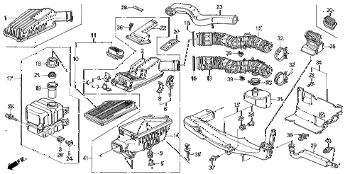 1992 INTEGRA RS 3 DOOR 4AT AIR CLEANER diagram 1992 INTEGRA RS 3 DOOR 4AT AIR CLEANER diagram