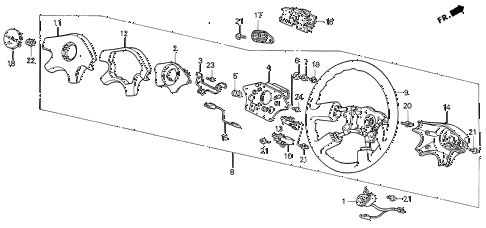 1992 INTEGRA GS 3 DOOR 5MT STEERING WHEEL (2) diagram 1992 INTEGRA GS 3 DOOR 5MT STEERING WHEEL (2) diagram
