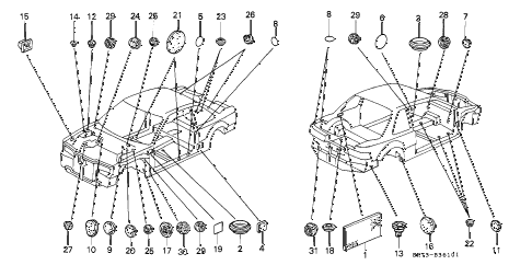 Acura Integra Parts on Acura Online Store   1990 Integra Grommet Parts