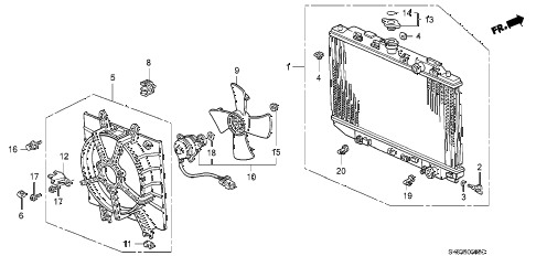 1992 INTEGRA GS 4 DOOR 4AT RADIATOR (SAK) diagram 1992 INTEGRA GS 4 DOOR 4AT RADIATOR (SAK) diagram