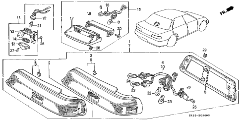 1990 INTEGRA LS 4 DOOR 4AT TAILLIGHT diagram 1990 INTEGRA LS 4 DOOR 4AT TAILLIGHT diagram