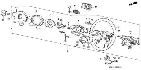 1993 INTEGRA LS 4 DOOR 4AT STEERING WHEEL (2) diagram 1993 INTEGRA LS 4 DOOR 4AT STEERING WHEEL (2) diagram