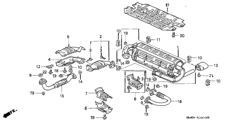 1994 NSX 2 DOOR 5MT EXHAUST PIPE (1) diagram 1994 NSX 2 DOOR 5MT EXHAUST PIPE (1) diagram