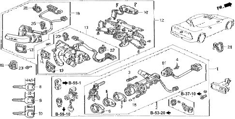 1995 NSX-T 2 DOOR 4AT COMBINATION SWITCH (2) diagram 1995 NSX-T 2 DOOR 4AT COMBINATION SWITCH (2) diagram