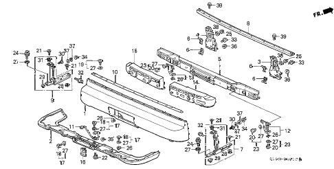 1999 NSX-T 2 DOOR 4AT REAR BUMPER diagram 1999 NSX-T 2 DOOR 4AT REAR BUMPER diagram