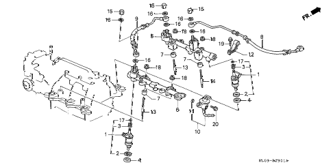 1992 NSX 2 DOOR 4AT FUEL INJECTOR (1) diagram 1992 NSX 2 DOOR 4AT FUEL INJECTOR (1) diagram