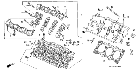 1999 NSX 2 DOOR 6MT CYLINDER HEAD (FR.) diagram 1999 NSX 2 DOOR 6MT CYLINDER HEAD (FR.) diagram