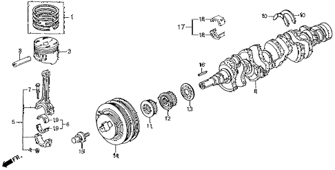 1992 VIGOR LS 4 DOOR 4AT CRANKSHAFT - PISTON diagram 1992 VIGOR LS 4 DOOR 4AT CRANKSHAFT - PISTON diagram