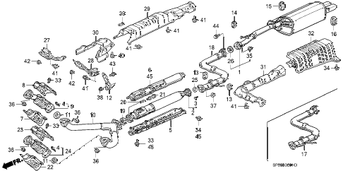1994 LEGEND GS 4 DOOR 6MT EXHAUST PIPE diagram 1994 LEGEND GS 4 DOOR 6MT EXHAUST PIPE diagram