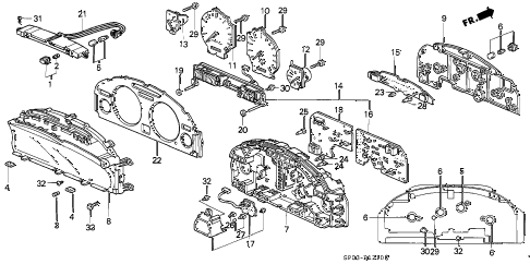 1995 LEGEND L 4 DOOR 5MT METER COMPONENTS diagram 1995 LEGEND L 4 DOOR 5MT METER COMPONENTS diagram