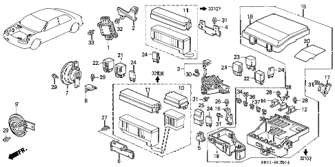 1991 LEGEND L*(MOQUETTE) 4 DOOR 5MT CONTROL UNIT (1) diagram 1991 LEGEND L*(MOQUETTE) 4 DOOR 5MT CONTROL UNIT (1) diagram