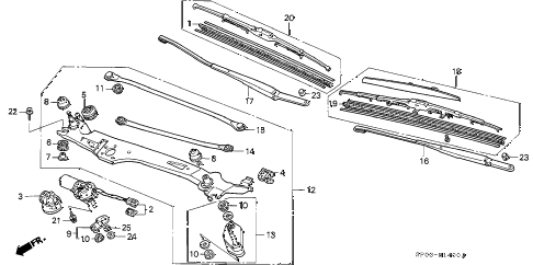 1995 LEGEND L 4 DOOR 4AT FRONT WINDSHIELD WIPER diagram 1995 LEGEND L 4 DOOR 4AT FRONT WINDSHIELD WIPER diagram