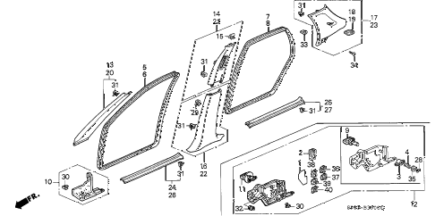 1991 LEGEND STD 4 DOOR 4AT PILLAR GARNISH diagram 1991 LEGEND STD 4 DOOR 4AT PILLAR GARNISH diagram