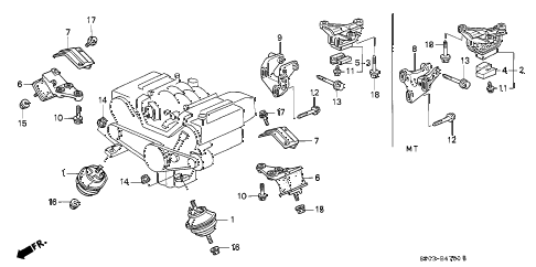 1992 LEGEND STD 4 DOOR 5MT ENGINE MOUNT (1) diagram 1992 LEGEND STD 4 DOOR 5MT ENGINE MOUNT (1) diagram