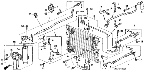 1993 LEGEND L 4 DOOR 5MT A/C HOSES - PIPES (1) diagram 1993 LEGEND L 4 DOOR 5MT A/C HOSES - PIPES (1) diagram