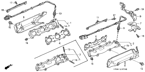 1993 LEGEND LS 4 DOOR 5MT EXHAUST MANIFOLD diagram 1993 LEGEND LS 4 DOOR 5MT EXHAUST MANIFOLD diagram