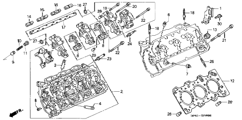 1993 LEGEND L*(MOQUETTE) 4 DOOR 5MT CYLINDER HEAD (L.) diagram 1993 LEGEND L*(MOQUETTE) 4 DOOR 5MT CYLINDER HEAD (L.) diagram