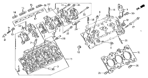 1992 LEGEND STD 4 DOOR 4AT CYLINDER HEAD (R.) diagram 1992 LEGEND STD 4 DOOR 4AT CYLINDER HEAD (R.) diagram