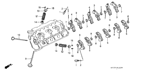 1992 LEGEND L 4 DOOR 4AT VALVE - ROCKER ARM (L.) diagram 1992 LEGEND L 4 DOOR 4AT VALVE - ROCKER ARM (L.) diagram