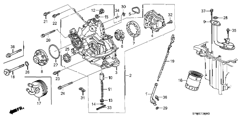 1993 LEGEND LS 4 DOOR 5MT OIL PUMP - OIL STRAINER diagram 1993 LEGEND LS 4 DOOR 5MT OIL PUMP - OIL STRAINER diagram