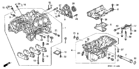 1991 LEGEND L 4 DOOR 5MT CYLINDER BLOCK - OIL PAN diagram 1991 LEGEND L 4 DOOR 5MT CYLINDER BLOCK - OIL PAN diagram