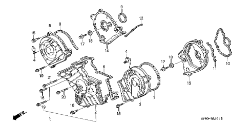 1993 LEGEND L 4 DOOR 4AT TIMING BELT COVER diagram 1993 LEGEND L 4 DOOR 4AT TIMING BELT COVER diagram