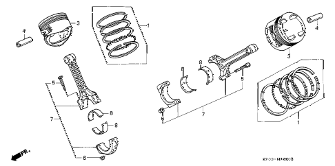 1994 LEGEND L 4 DOOR 4AT PISTON - CONNECTING ROD diagram 1994 LEGEND L 4 DOOR 4AT PISTON - CONNECTING ROD diagram