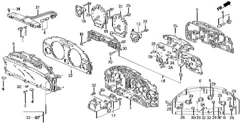 1991 LEGEND L*MOQUETTE 2 DOOR 4AT METER COMPONENTS diagram 1991 LEGEND L*MOQUETTE 2 DOOR 4AT METER COMPONENTS diagram