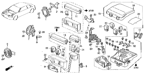 1993 LEGEND LS 2 DOOR 4AT CONTROL UNIT (1) diagram 1993 LEGEND LS 2 DOOR 4AT CONTROL UNIT (1) diagram