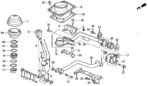 1992 LEGEND L 2 DOOR 5MT MT SHIFT LEVER diagram 1992 LEGEND L 2 DOOR 5MT MT SHIFT LEVER diagram