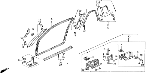1995 LEGEND LS 2 DOOR 4AT PILLAR GARNISH diagram 1995 LEGEND LS 2 DOOR 4AT PILLAR GARNISH diagram