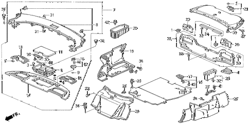 1991 LEGEND L*MOQUETTE 2 DOOR 5MT TRUNK LINING diagram 1991 LEGEND L*MOQUETTE 2 DOOR 5MT TRUNK LINING diagram
