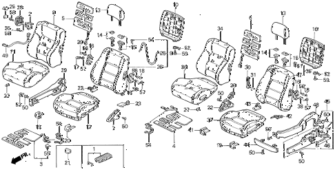 1995 LEGEND LS 2 DOOR 6MT FRONT SEAT diagram 1995 LEGEND LS 2 DOOR 6MT FRONT SEAT diagram