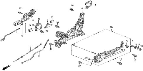 1991 LEGEND L*MOQUETTE 2 DOOR 5MT RIGHT FRONT SEAT COMPONENTS (L*,L) diagram 1991 LEGEND L*MOQUETTE 2 DOOR 5MT RIGHT FRONT SEAT COMPONENTS (L*,L) diagram