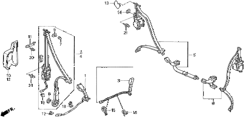 1991 LEGEND LS 2 DOOR 4AT SEAT BELT diagram 1991 LEGEND LS 2 DOOR 4AT SEAT BELT diagram