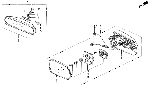 1992 LEGEND L 2 DOOR 4AT MIRRORS diagram 1992 LEGEND L 2 DOOR 4AT MIRRORS diagram