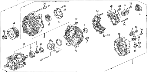 1995 LEGEND L 2 DOOR 6MT ALTERNATOR (DENSO) diagram 1995 LEGEND L 2 DOOR 6MT ALTERNATOR (DENSO) diagram