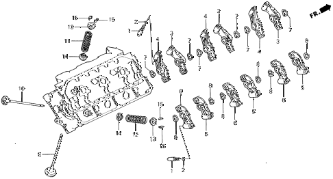 1995 LEGEND LS 2 DOOR 4AT VALVE - ROCKER ARM (R.) diagram 1995 LEGEND LS 2 DOOR 4AT VALVE - ROCKER ARM (R.) diagram
