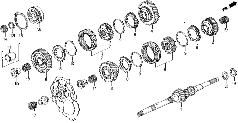 1993 LEGEND L 2 DOOR 6MT MT MAINSHAFT diagram 1993 LEGEND L 2 DOOR 6MT MT MAINSHAFT diagram