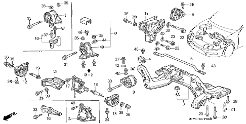 Acura Integra Parts on Acura Online Store   1998 Integra Engine Mount Parts