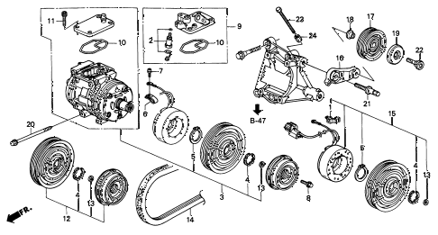 1997 INTEGRA TYPE-R 3 DOOR 5MT A/C COMPRESSOR (3) diagram 1997 INTEGRA TYPE-R 3 DOOR 5MT A/C COMPRESSOR (3) diagram