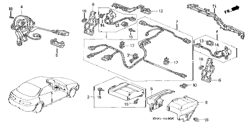 1995 INTEGRA RS 4 DOOR 4AT SRS UNIT (1) diagram 1995 INTEGRA RS 4 DOOR 4AT SRS UNIT (1) diagram