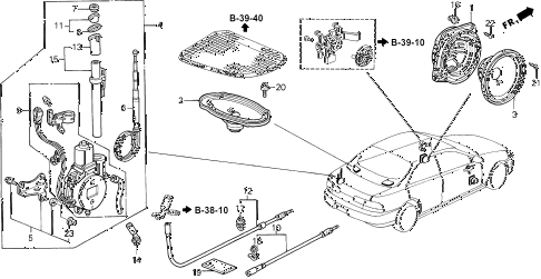 1997 INTEGRA LS 4 DOOR 5MT RADIO ANTENNA - SPEAKER (1) diagram 1997 INTEGRA LS 4 DOOR 5MT RADIO ANTENNA - SPEAKER (1) diagram