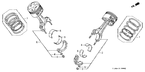 2001 NSX 2 DOOR 4AT PISTON - CONNECTING ROD diagram 2001 NSX 2 DOOR 4AT PISTON - CONNECTING ROD diagram