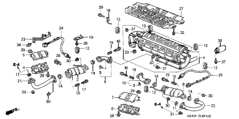 2002 NSX-T 2 DOOR 4AT EXHAUST PIPE (2) diagram 2002 NSX-T 2 DOOR 4AT EXHAUST PIPE (2) diagram